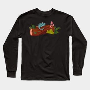 sleepy woodsy cat Long Sleeve T-Shirt